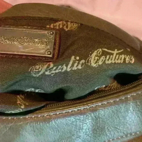 Rustic Couture Leather Handbag Satchel Adjustable Shoulder Bag Purse Organizer - Picture 5 of 5